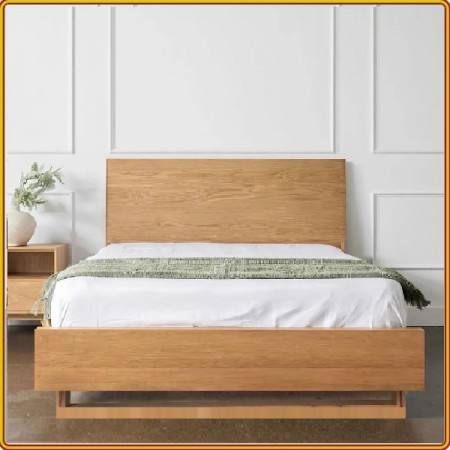 Solid Oak - Nệm 1m8 x 2m : Giường Ngủ Gỗ Sồi Chân Quỳ